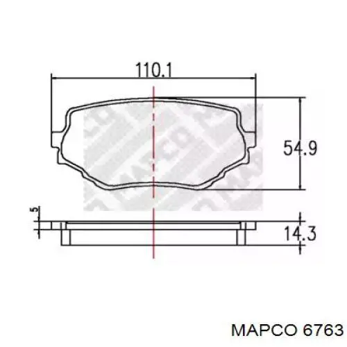 Передние тормозные колодки 6763 Mapco