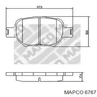 Передние тормозные колодки 6767 Mapco