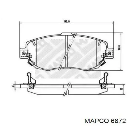 Передние тормозные колодки 6872 Mapco