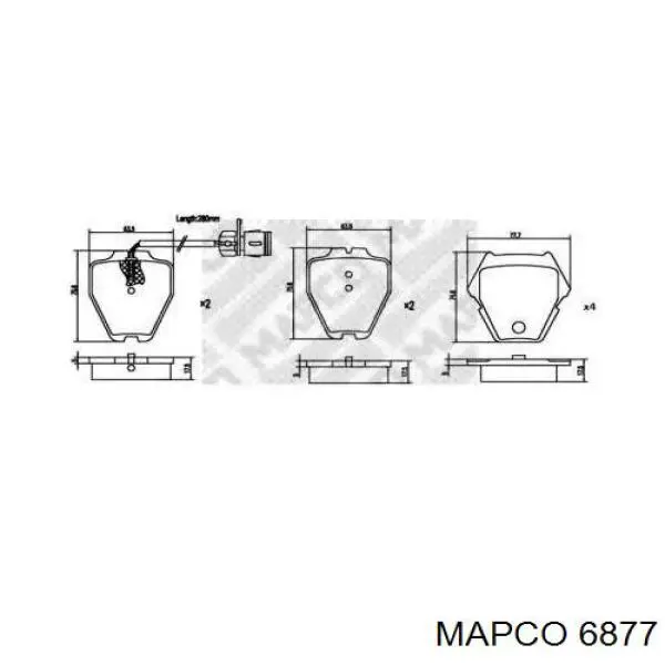 6877 Mapco передние тормозные колодки