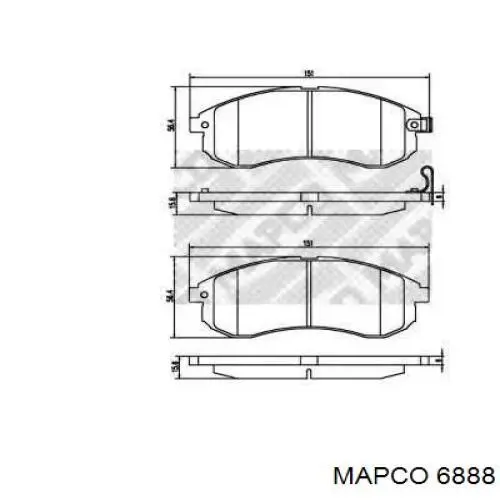 6888 Mapco передние тормозные колодки