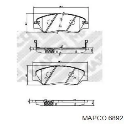 Передние тормозные колодки 6892 Mapco