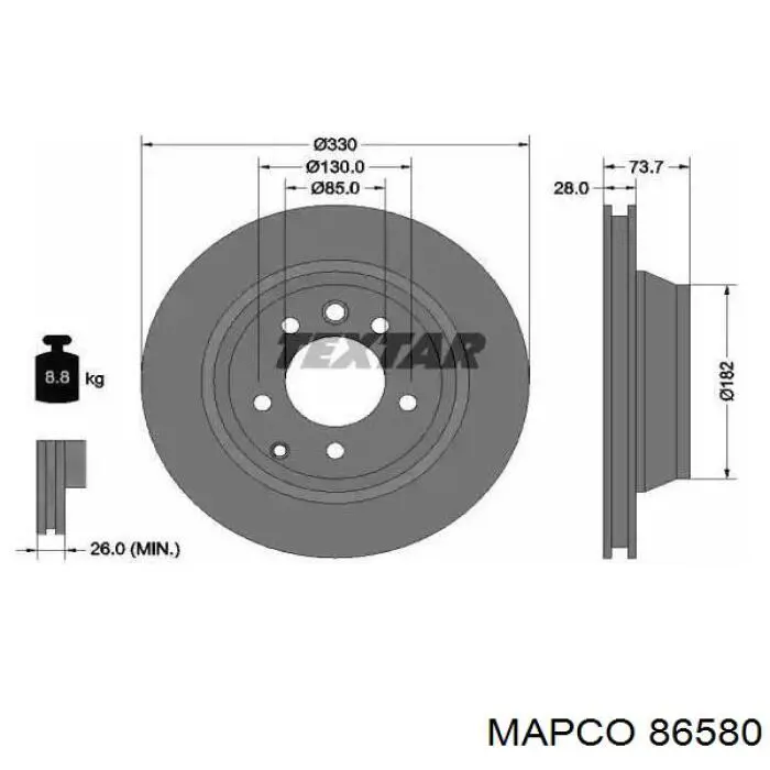 Sensor ABS delantero izquierdo 86580 Mapco