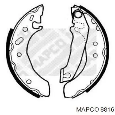 Задние барабанные колодки 8816 Mapco