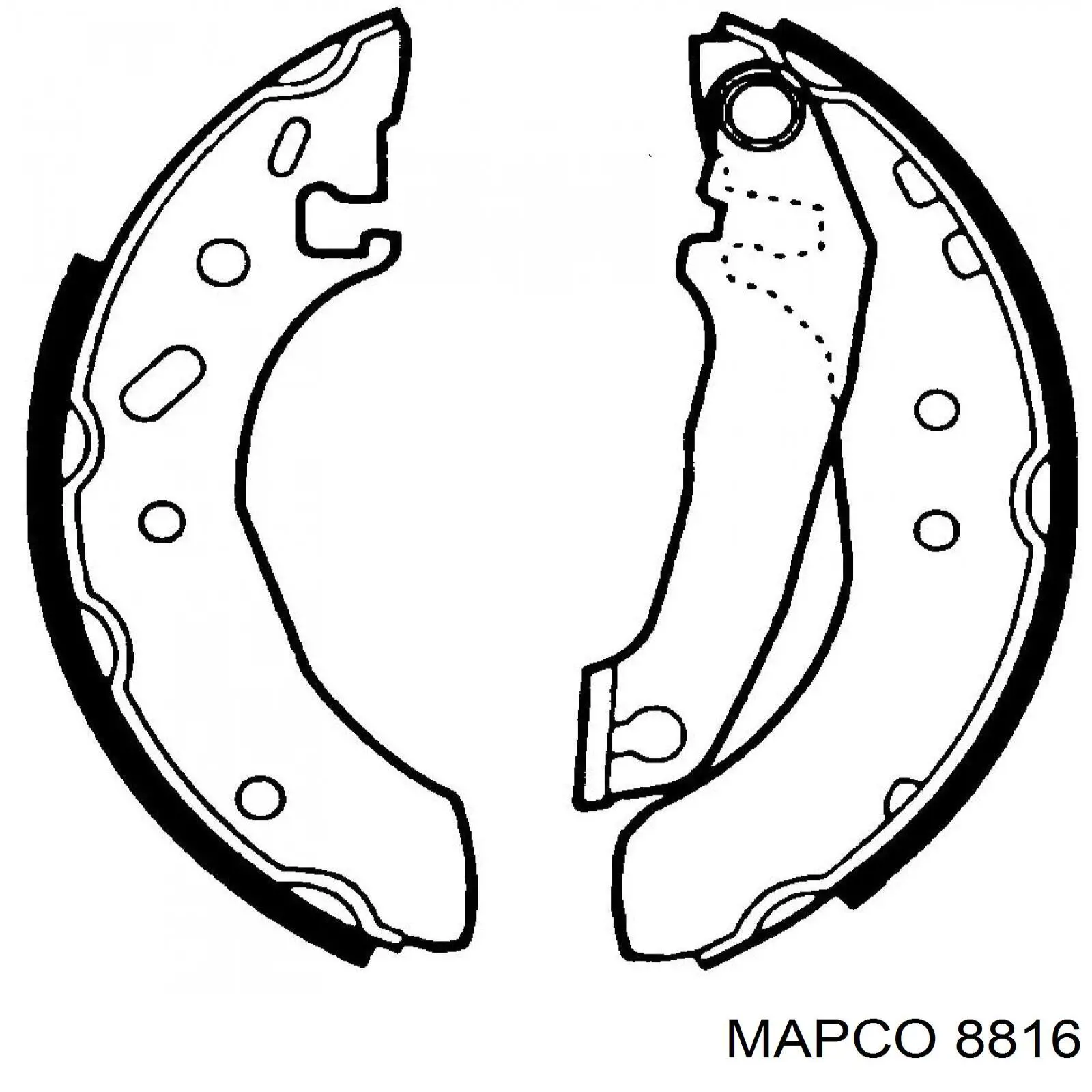 Zapatas de frenos de tambor traseras 8816 Mapco