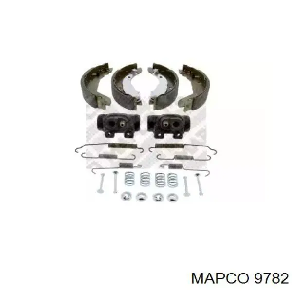 9782 Mapco колодки тормозные задние барабанные, в сборе с цилиндрами, комплект
