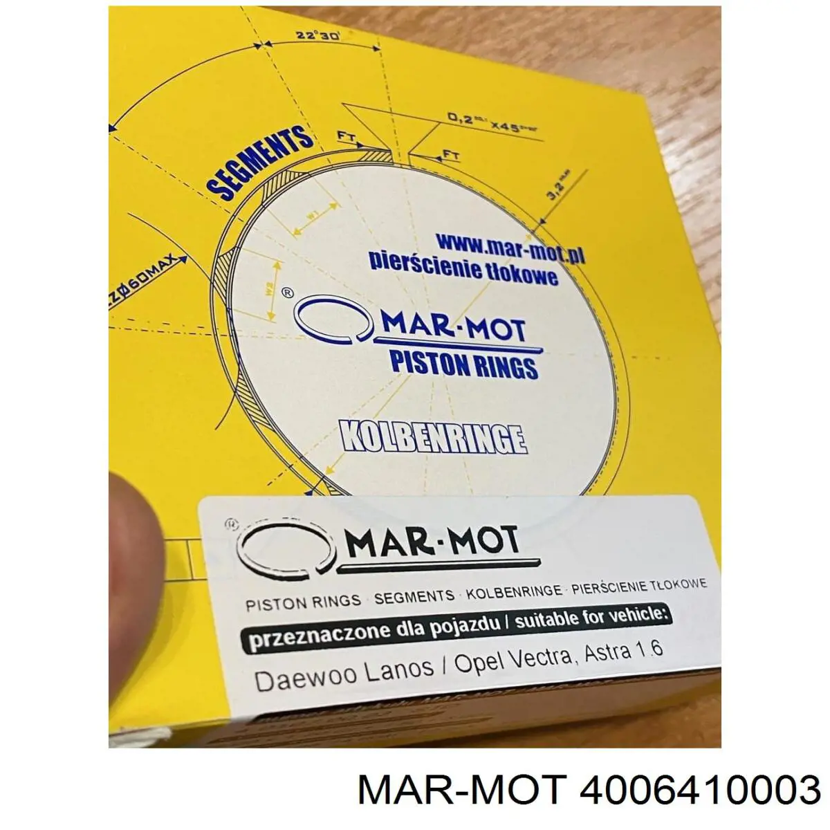 Купить 4006410003 Mar-mot Кольца поршневые на 1 цилиндр, 4-й ремонт (+1,00)