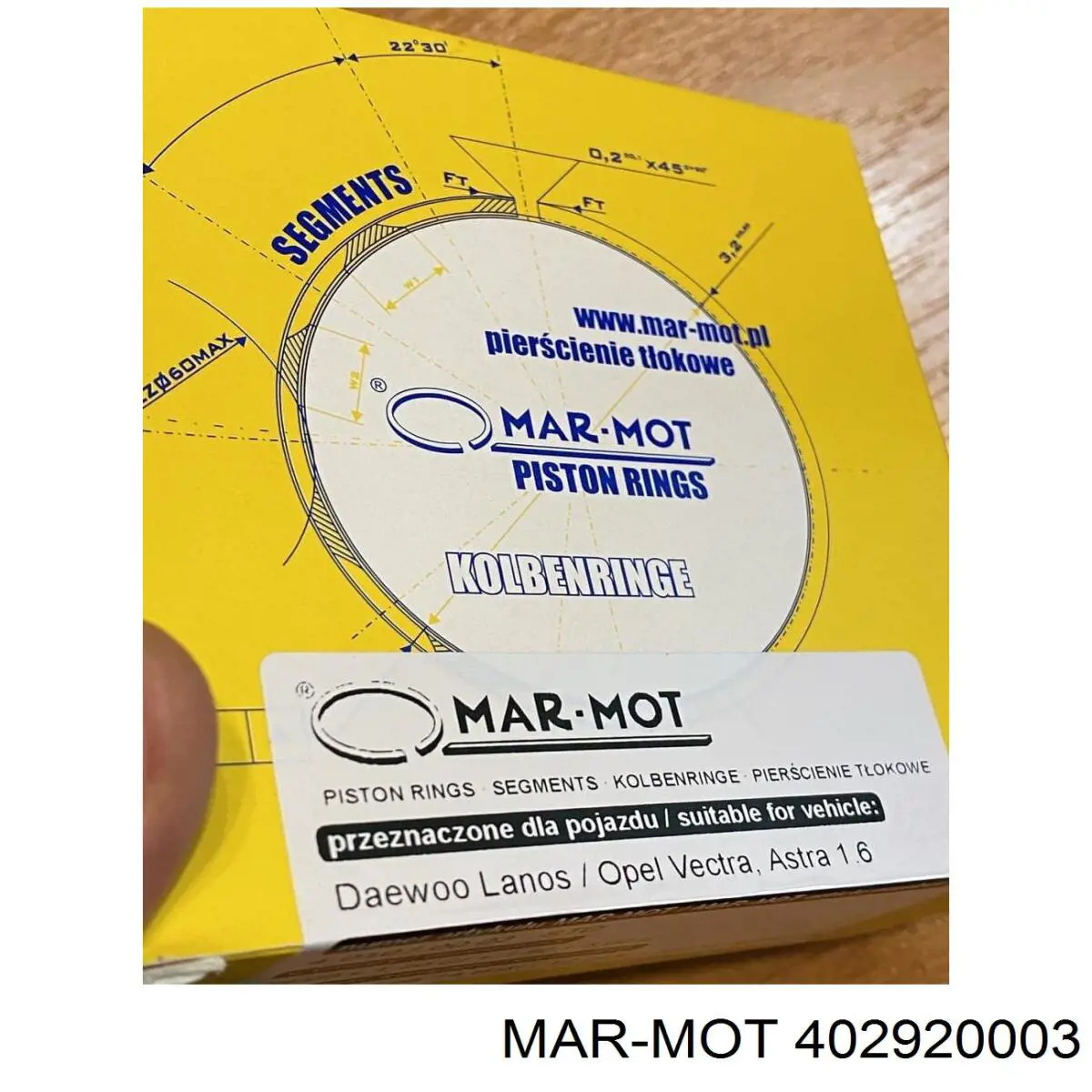 Кольца поршневые 402920003 Mar-mot