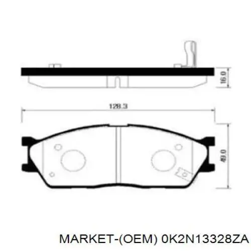 Передние тормозные колодки 0K2N13328ZA Market (OEM)