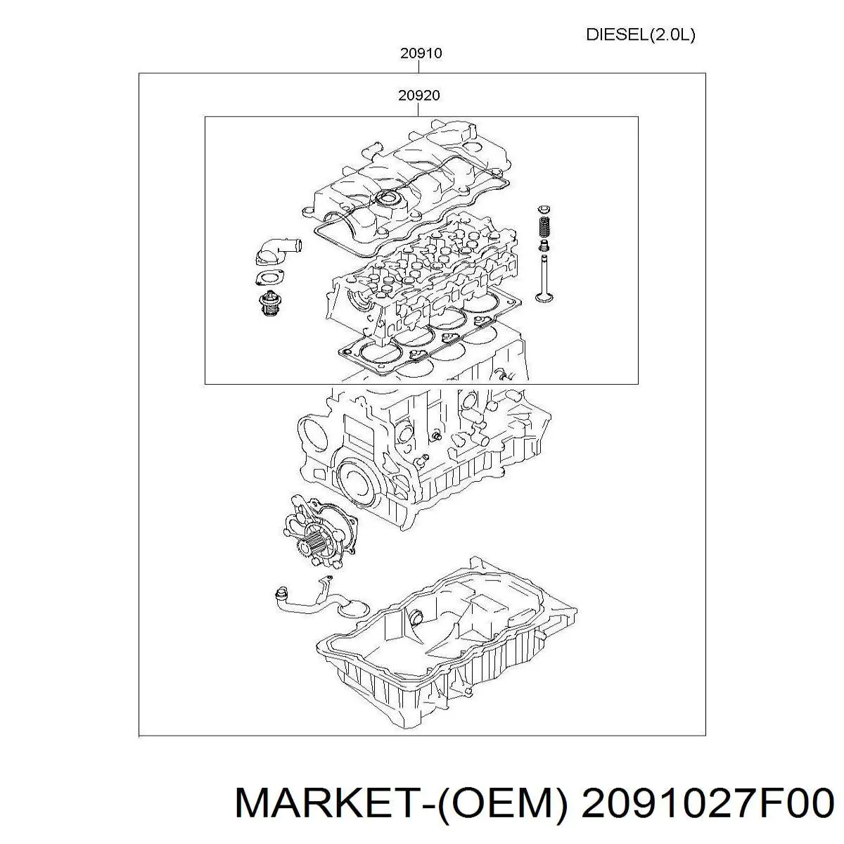 Полный комплект прокладок двигателя Hyundai Tucson I внедорожник (JM) (2004 - 2010) цена, от 50.41 USD