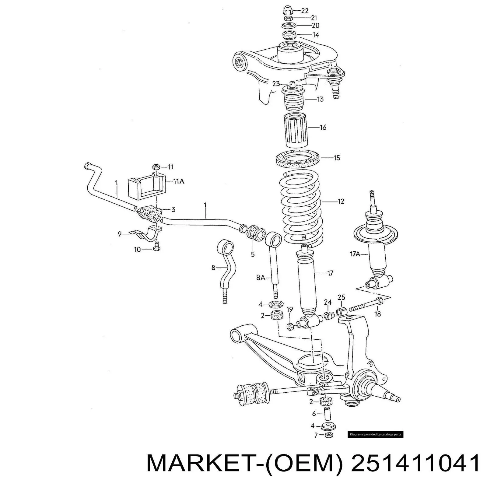 251411041 Market (OEM) втулка стабилизатора переднего