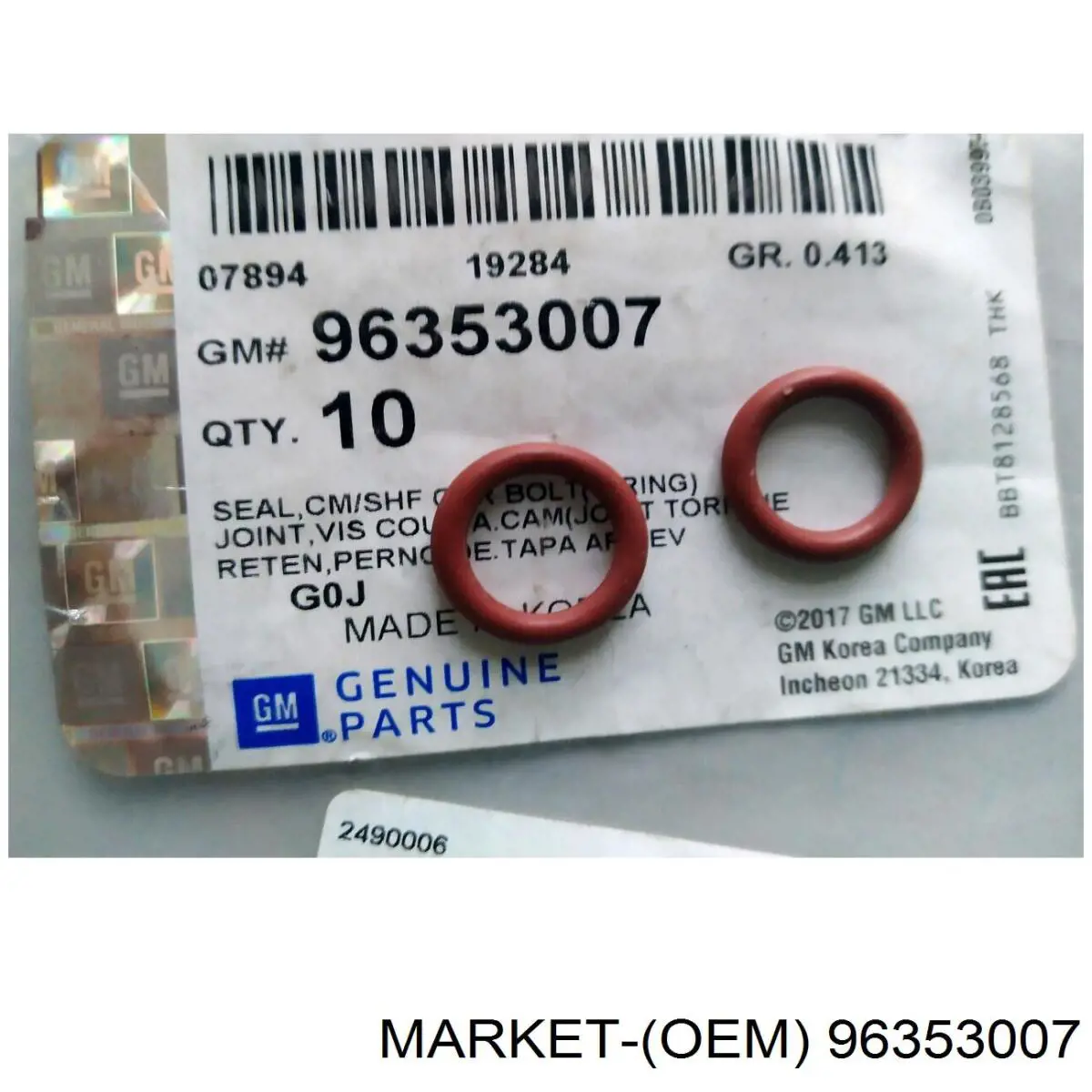 96353007 Market (OEM) vedante da tampa de válvulas de motor, anel