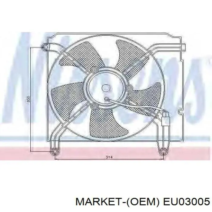 EU03005 Market (OEM) диффузор радиатора охлаждения