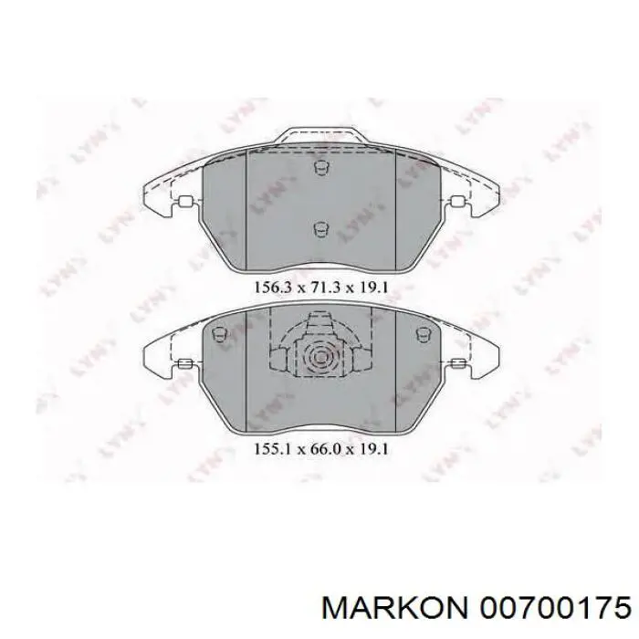 00700175 Markon колодки тормозные передние дисковые
