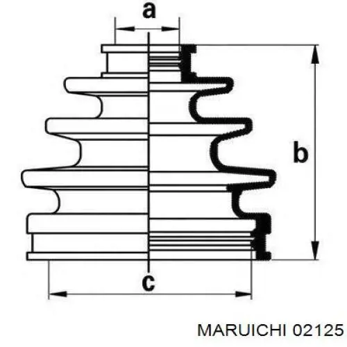 Пыльник ШРУСа наружный 02125 Maruichi-156