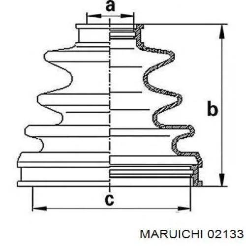 02133 Maruichi-156 пыльник шруса передней полуоси наружный