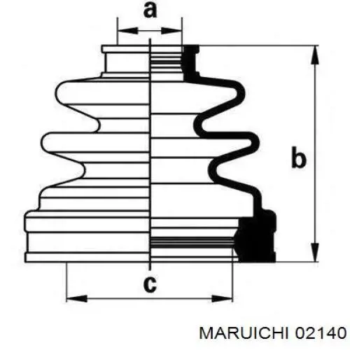 02140 Maruichi-156 пыльник шруса задней полуоси внутренний