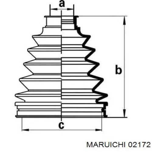 Пыльники ШРУСов передней полуоси, комплект MARUICHI 02172