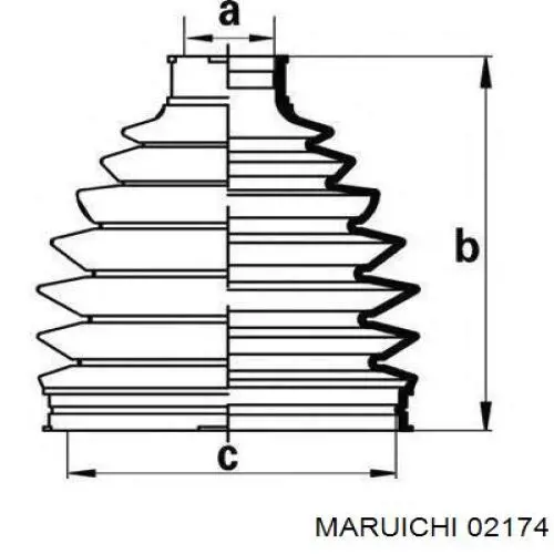 Пыльник ШРУСа наружный 02174 Maruichi-156