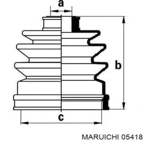 05418 Maruichi-156 пыльник шруса передней полуоси внутренний
