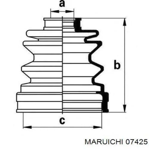 07425 Maruichi-156 пыльник шруса передней полуоси наружный