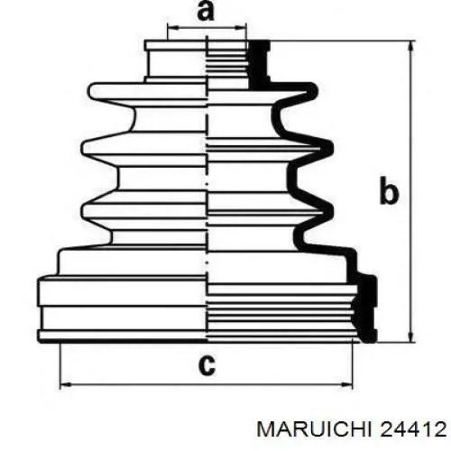 Пыльник ШРУСа задней полуоси внутренний 24412 Maruichi-156