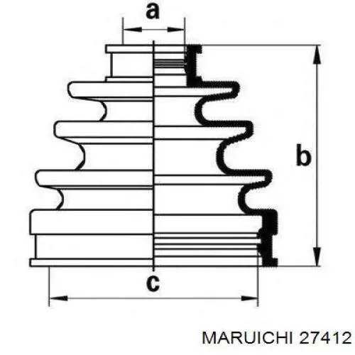 27412 Maruichi-156 пыльник шруса передней полуоси внутренний