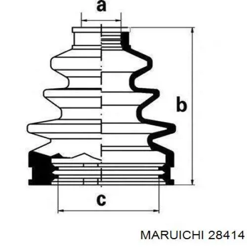 28414 Maruichi-156 bota de proteção interna de junta homocinética do semieixo dianteiro