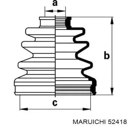52418 Maruichi-156 пыльник шруса передней полуоси внутренний