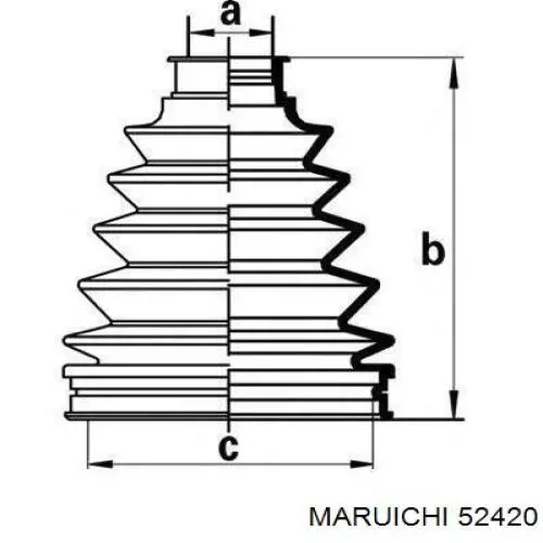 52420 Maruichi-156 bota de proteção interna de junta homocinética do semieixo dianteiro