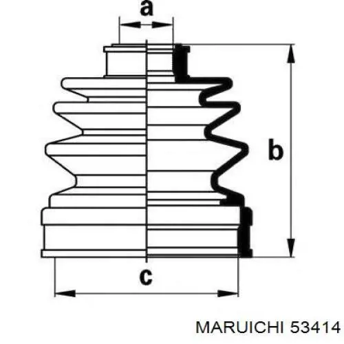 53414 Maruichi-156 пыльник шруса передней полуоси внутренний