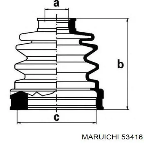 53416 Maruichi-156 пыльник шруса передней полуоси внутренний