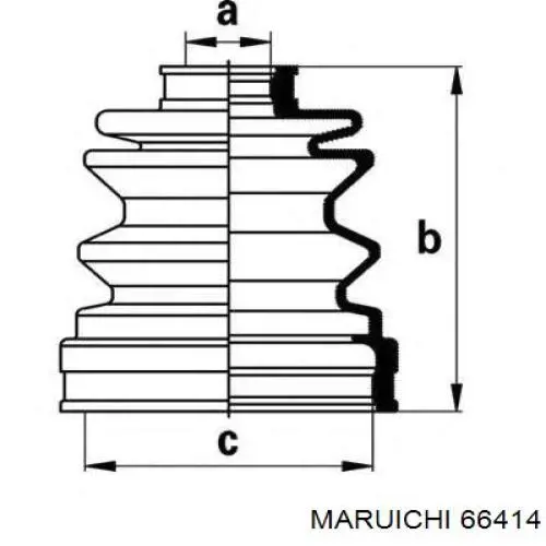 66414 Maruichi-156 пыльник шруса передней полуоси внутренний