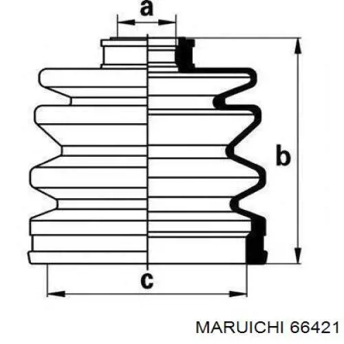 66421 Maruichi-156 пыльник шруса передней полуоси наружный