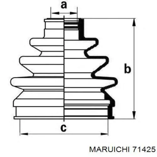 71425 Maruichi-156 пыльник шруса передней полуоси наружный