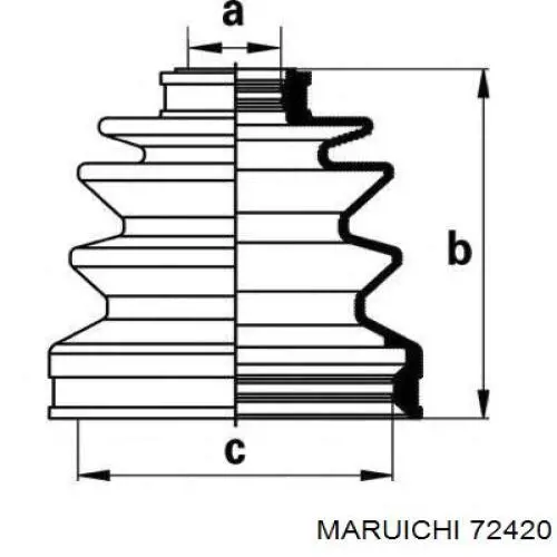 Пыльник ШРУСа внутренний 72420 Maruichi-156