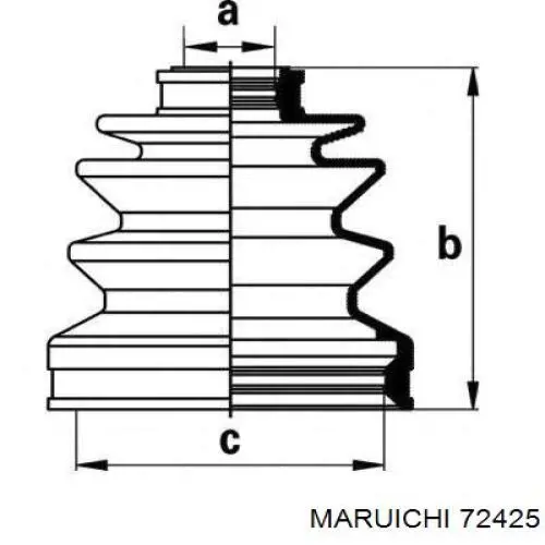 72425 Maruichi-156 пыльник шруса передней полуоси наружный