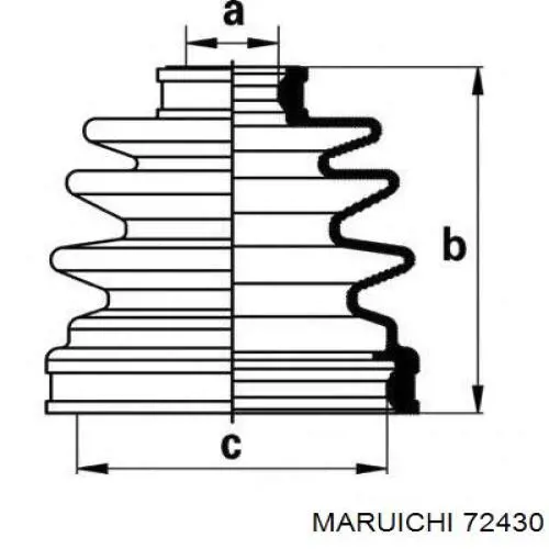 Пыльник ШРУСа внутренний 72430 Maruichi-156