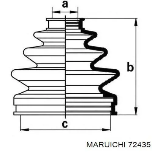 72435 Maruichi-156 пыльник шруса передней полуоси наружный