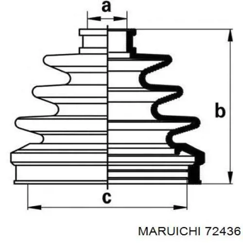 Fuelle, árbol de transmisión delantero interior 72436 Maruichi-156