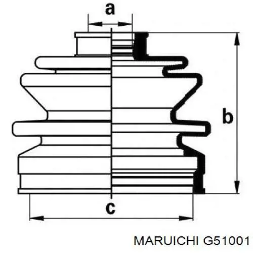 G51001 Maruichi-156 пыльник шруса передней полуоси наружный