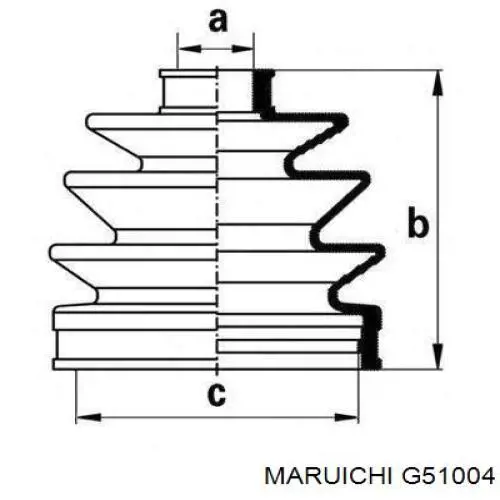 G51004 Maruichi-156 пыльник шруса передней полуоси наружный