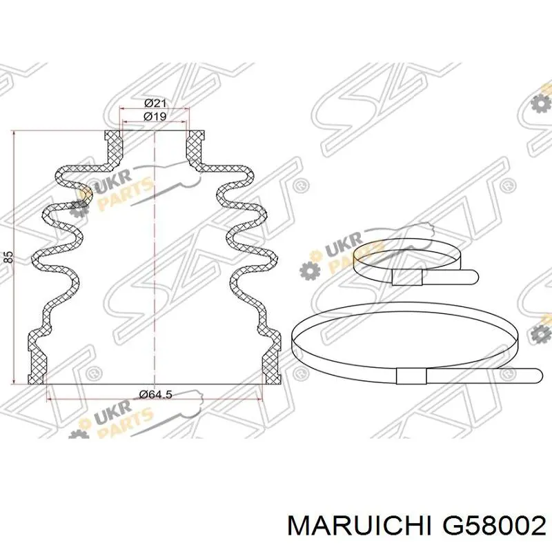 G58002 Maruichi-156 пыльник шруса передней полуоси внутренний