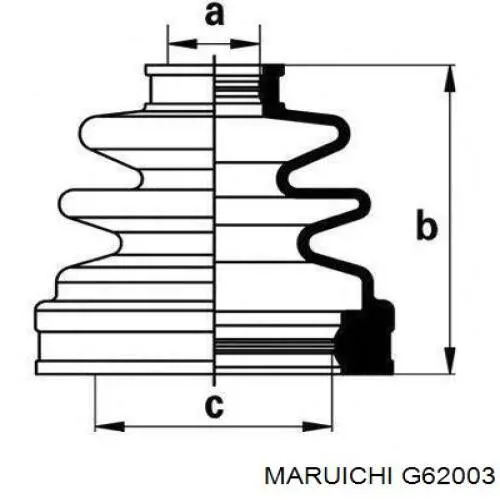 Fuelle, árbol de transmisión delantero interior G62003 Maruichi-156