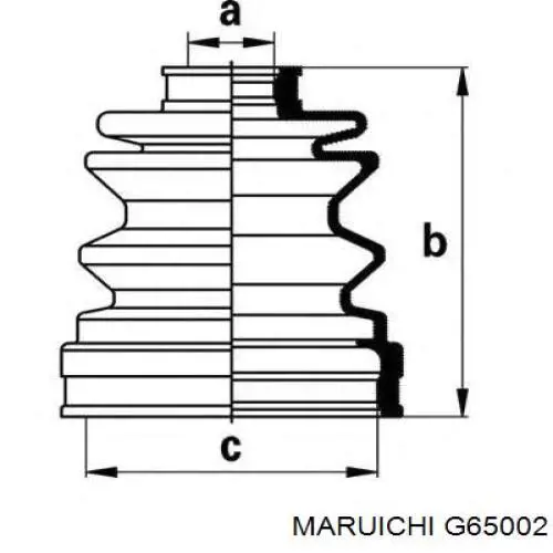 G65002 Maruichi-156 пыльник шруса передней полуоси внутренний