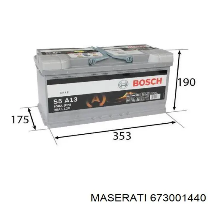 Купить 673001440 Maserati Батарея аккумуляторная