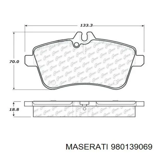 Задние тормозные колодки 980139069 Maserati