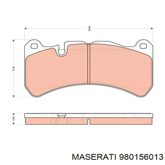 Колодки тормозные передние дисковые Maserati 980156013