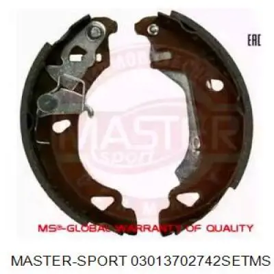 Задние барабанные колодки 03013702742SETMS Master-sport