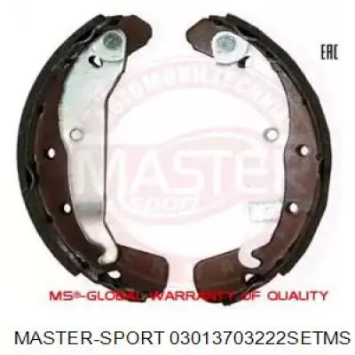 Задние барабанные колодки 03013703222SETMS Master-sport